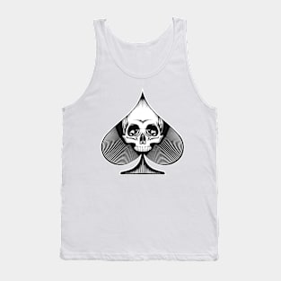 Skull in Spade Symbol Tank Top